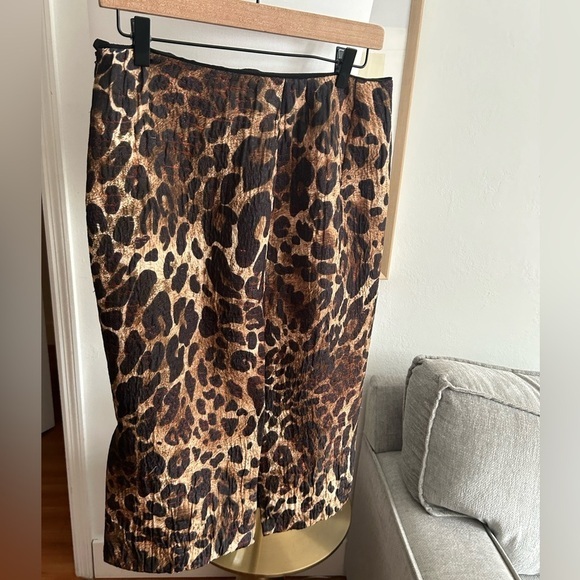 LAFAYETTE 148 New York Boho  Leopard Print Midi Pencil Skirt Size 4 - Picture 1 of 13